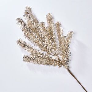 Soft-touch silver tinsel branches x3